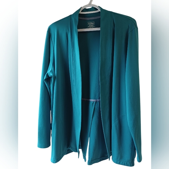 L.L. Bean Dark Jade Green Cardigan Women's XL - Picture 10 of 12